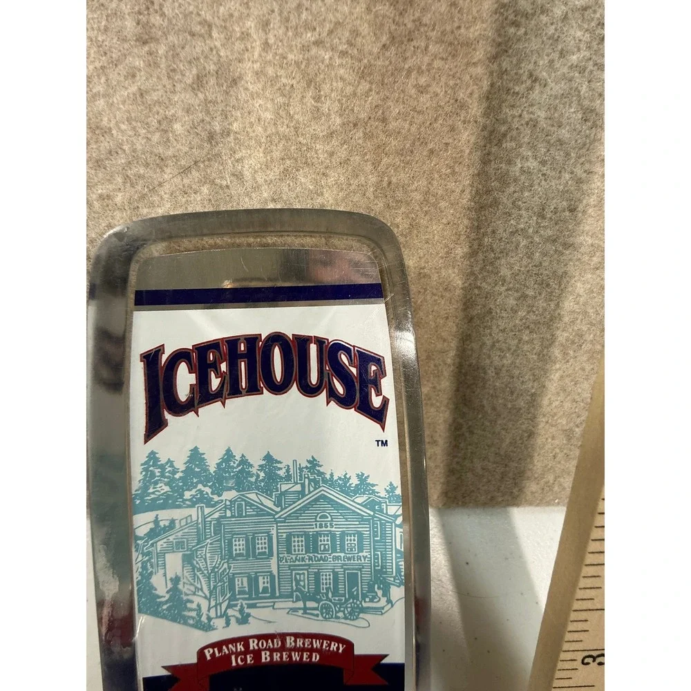 Icehouse Beer Tap Handle Plank Road Brewery Ice Brewed Clear Acrylic Vintage